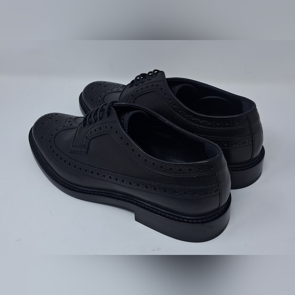 Burberry Men's Black Leather Wingtip Brogue Dress Shoes Lace Up 9 US 42 EU - Picture 4 of 14